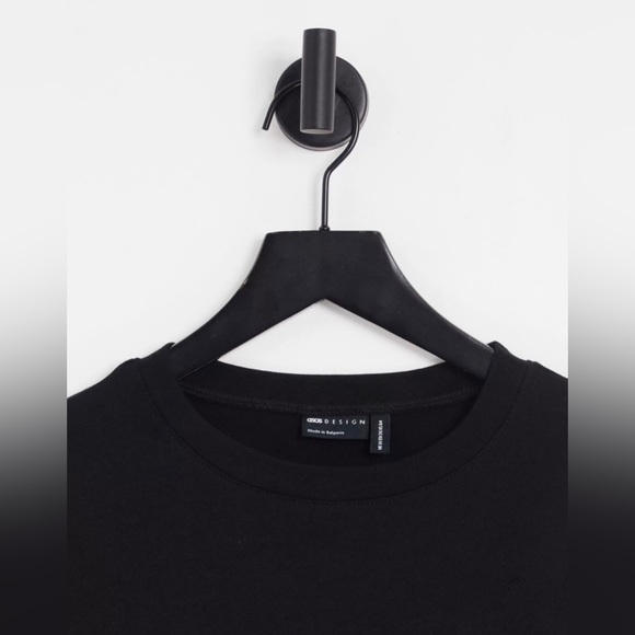 NWT Still in Plastic!! ASOS Design Oversized Longline T-Shirt in Black - Picture 3 of 10